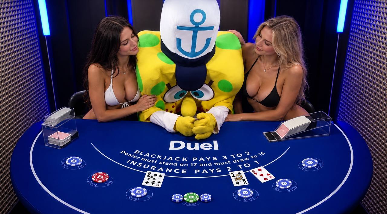 Live blackjack table at Duel casino